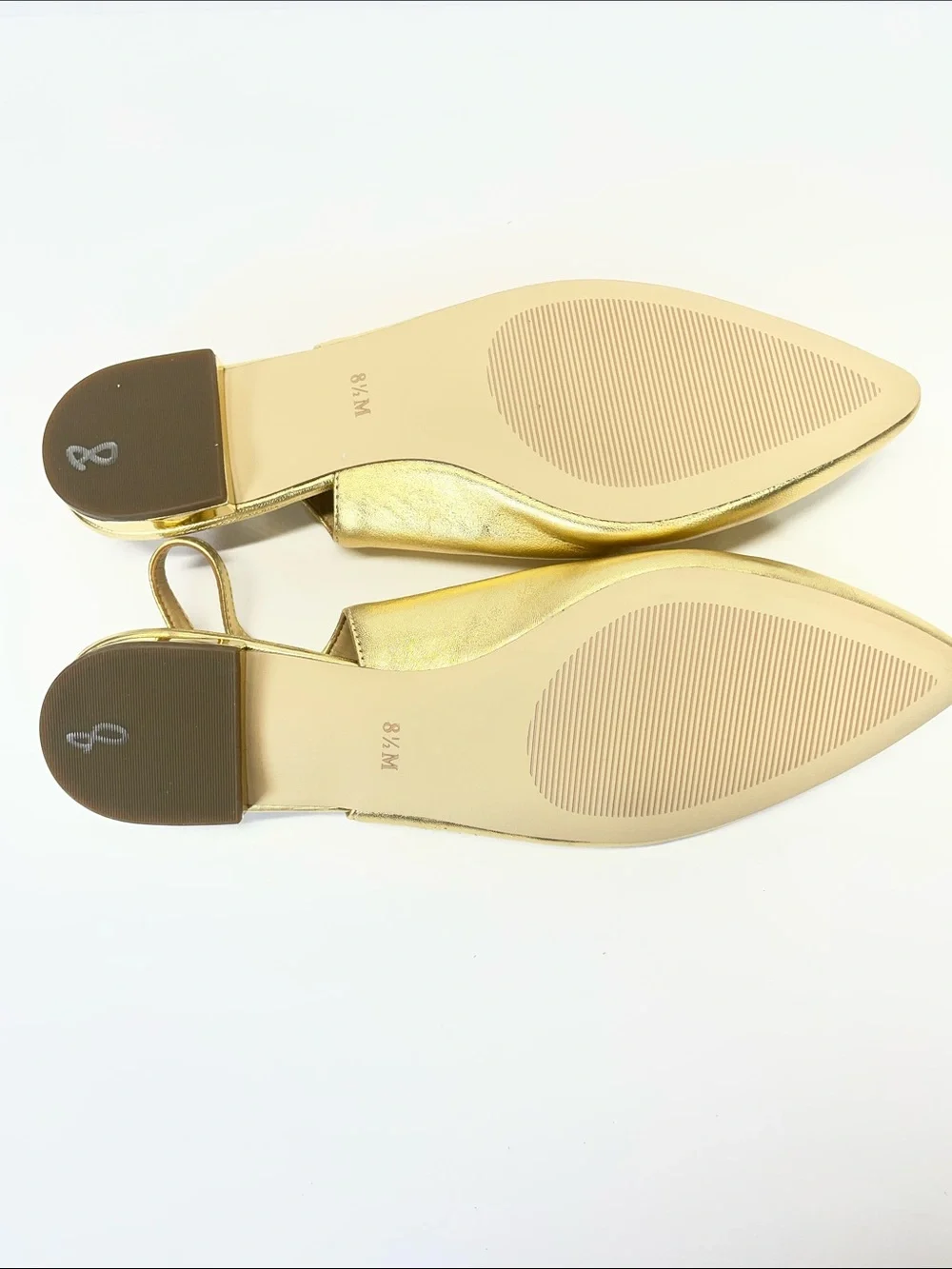 Talbots Metallic Gold Pointed Slingback Loafers